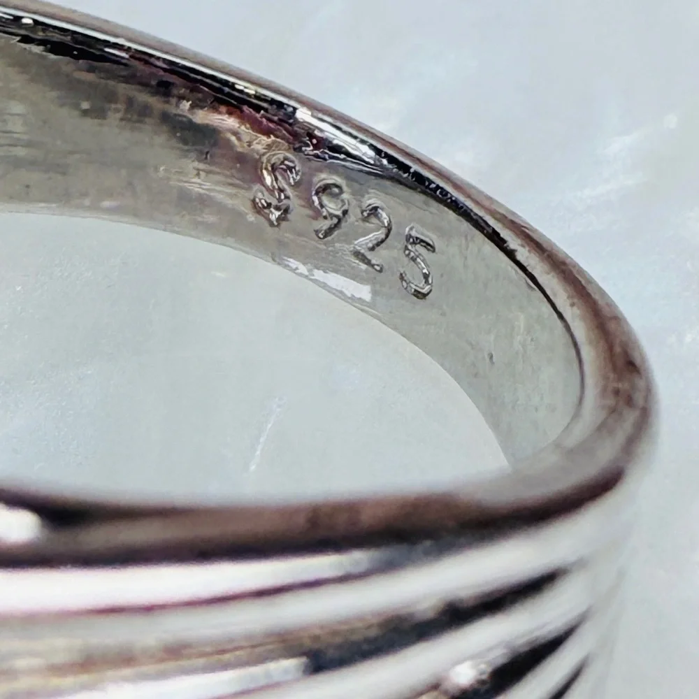 Silver light pink statement, ring 9 1/4 stamped 925